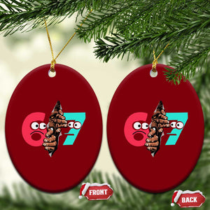 Bigfoot Six Seven Meme Ceramic Ornament 67 Viral Gen Alpha Slang Gift TS12 Print Your Wear