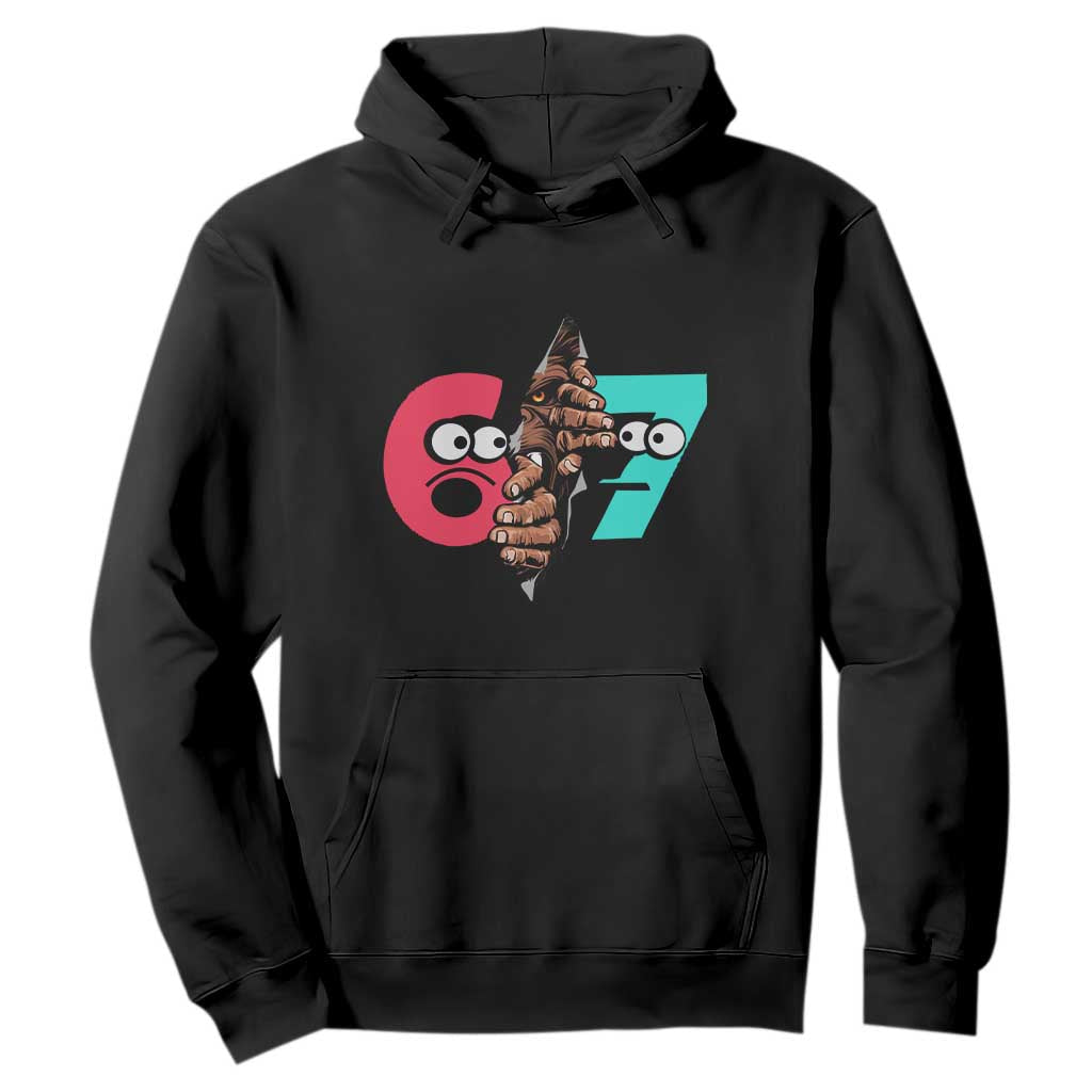 Bigfoot Six Seven Meme Hoodie 67 Viral Gen Alpha Slang Gift TS12 Black Print Your Wear