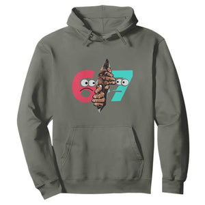 Bigfoot Six Seven Meme Hoodie 67 Viral Gen Alpha Slang Gift TS12 Military Green Print Your Wear