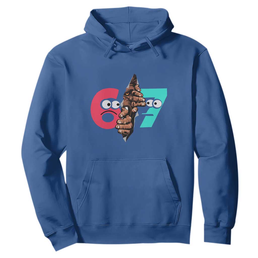 Bigfoot Six Seven Meme Hoodie 67 Viral Gen Alpha Slang Gift TS12 Royal Blue Print Your Wear