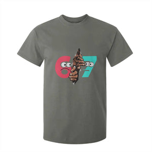 Bigfoot Six Seven Meme T Shirt For Kid 67 Viral Gen Alpha Slang Gift TS12 Military Green Print Your Wear