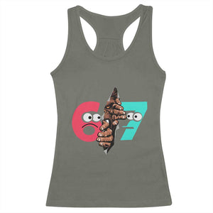 Bigfoot Six Seven Meme Racerback Tank Top 67 Viral Gen Alpha Slang Gift TS12 Military Green Print Your Wear
