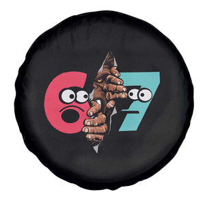 Bigfoot Six Seven Meme Spare Tire Cover 67 Viral Gen Alpha Slang Gift TS12 Print Your Wear