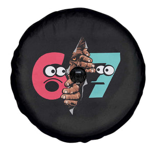 Bigfoot Six Seven Meme Spare Tire Cover 67 Viral Gen Alpha Slang Gift TS12 Print Your Wear