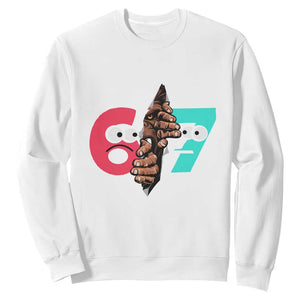 Bigfoot Six Seven Meme Sweatshirt 67 Viral Gen Alpha Slang Gift TS12 White Print Your Wear