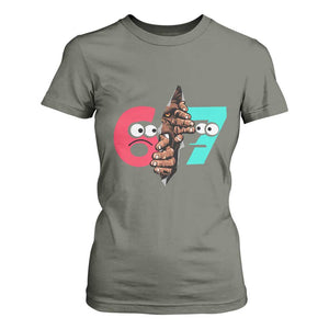 Bigfoot Six Seven Meme T Shirt For Women 67 Viral Gen Alpha Slang Gift TS12 Military Green Print Your Wear