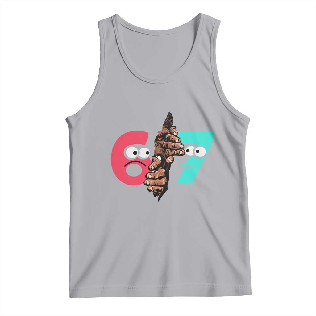Bigfoot Six Seven Meme Tank Top 67 Viral Gen Alpha Slang Gift TS12 Athletic Heather Print Your Wear
