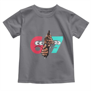 Bigfoot Six Seven Meme Toddler T Shirt 67 Viral Gen Alpha Slang Gift TS12 Charcoal Print Your Wear