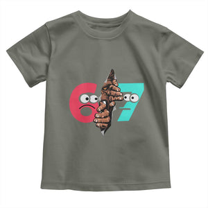 Bigfoot Six Seven Meme Toddler T Shirt 67 Viral Gen Alpha Slang Gift TS12 Military Green Print Your Wear