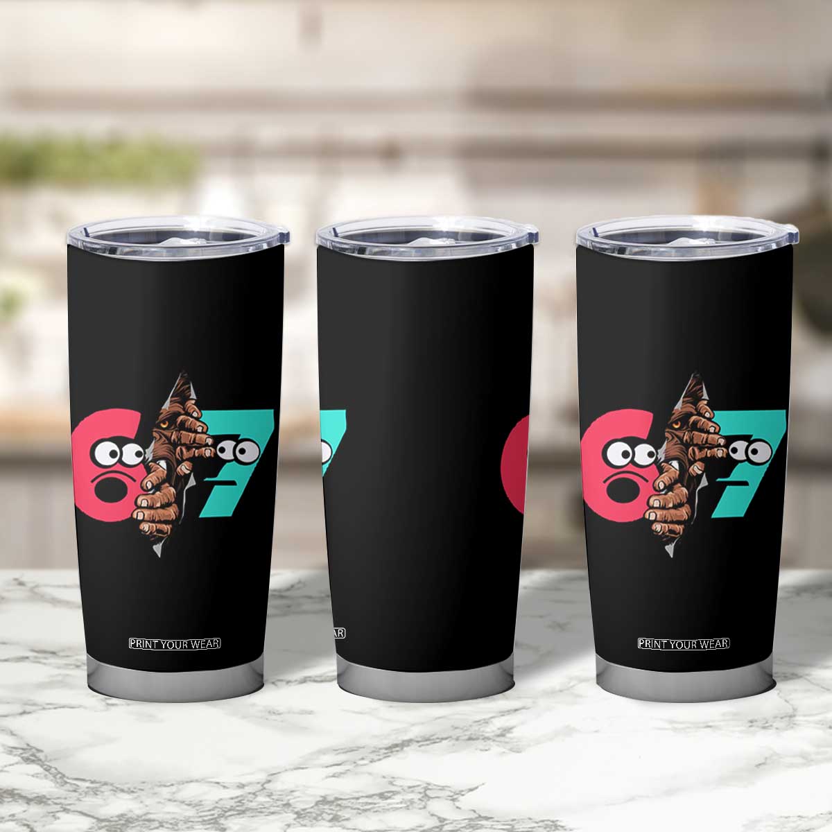 Bigfoot Six Seven Meme Tumbler Cup 67 Viral Gen Alpha Slang Gift TS12 Print Your Wear