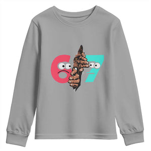 Bigfoot Six Seven Meme Youth Sweatshirt 67 Viral Gen Alpha Slang Gift TS12 Sport Gray Print Your Wear