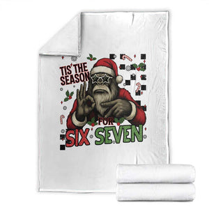 Funny Bigfoot Santa Tis The Season For Six Seven Meme Throw Blanket Christmas Gift TS12 White Print Your Wear