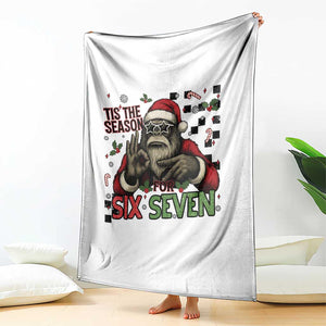 Funny Bigfoot Santa Tis The Season For Six Seven Meme Throw Blanket Christmas Gift TS12 Print Your Wear