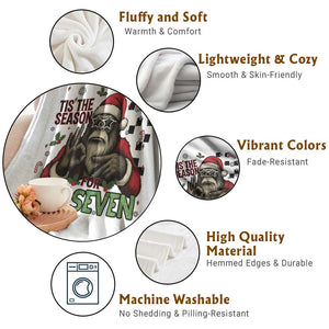 Funny Bigfoot Santa Tis The Season For Six Seven Meme Throw Blanket Christmas Gift TS12 Print Your Wear