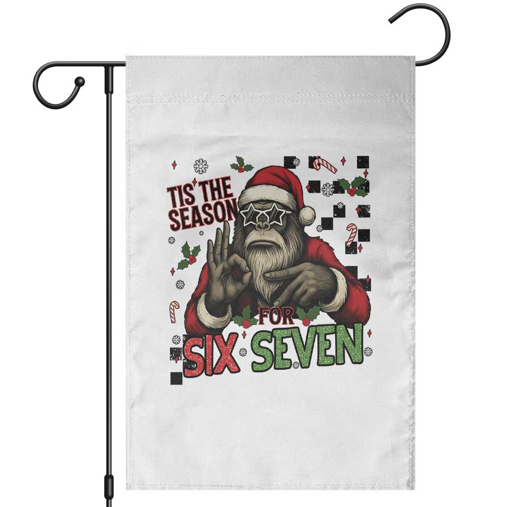 Funny Bigfoot Santa Tis The Season For Six Seven Meme Garden Flag Christmas Gift TS12 White Print Your Wear