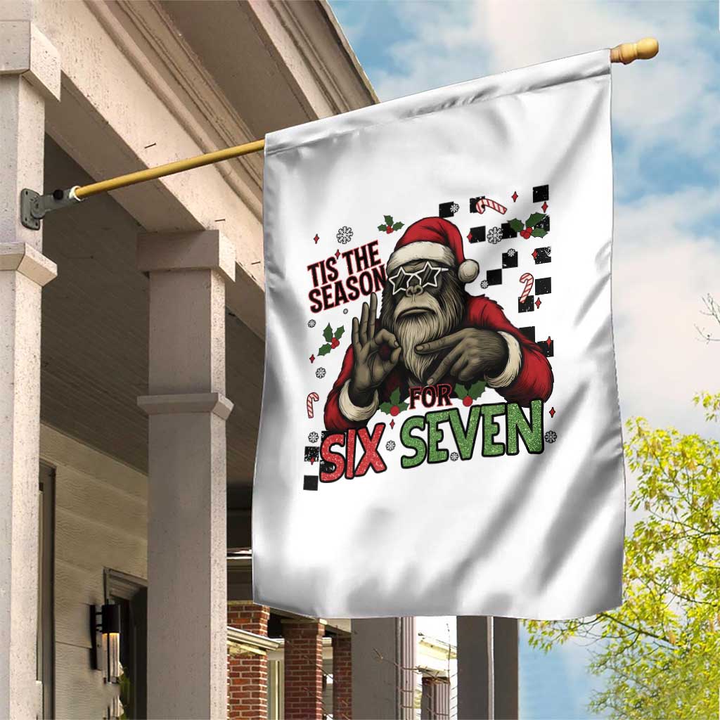 Funny Bigfoot Santa Tis The Season For Six Seven Meme Garden Flag Christmas Gift TS12 Print Your Wear
