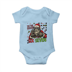 Funny Bigfoot Santa Tis The Season For Six Seven Meme Baby Onesie Christmas Gift TS12 Light Blue Print Your Wear