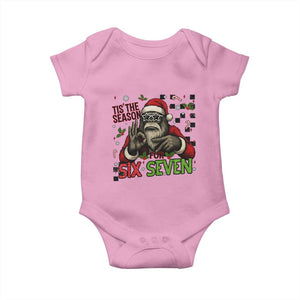 Funny Bigfoot Santa Tis The Season For Six Seven Meme Baby Onesie Christmas Gift TS12 Light Pink Print Your Wear