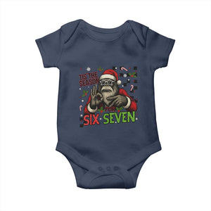 Funny Bigfoot Santa Tis The Season For Six Seven Meme Baby Onesie Christmas Gift TS12 Navy Print Your Wear