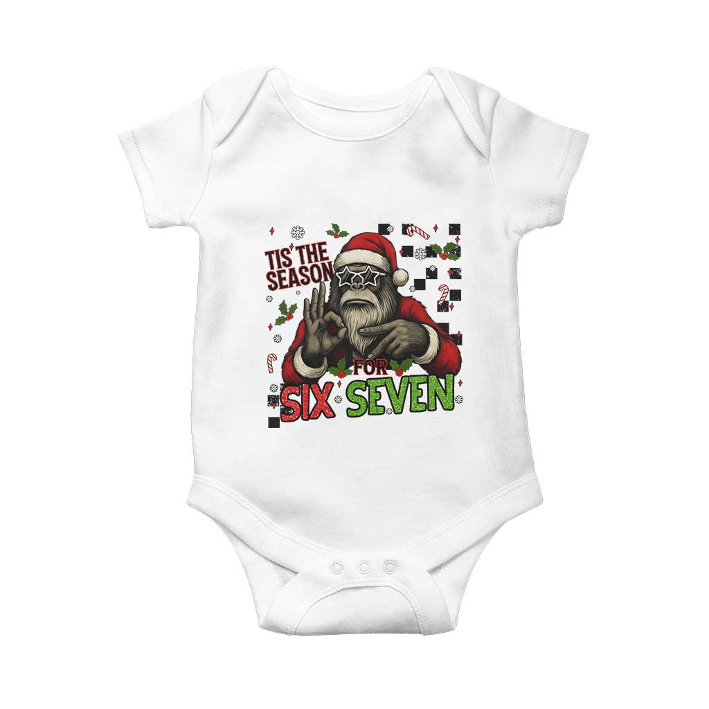 Funny Bigfoot Santa Tis The Season For Six Seven Meme Baby Onesie Christmas Gift TS12 White Print Your Wear