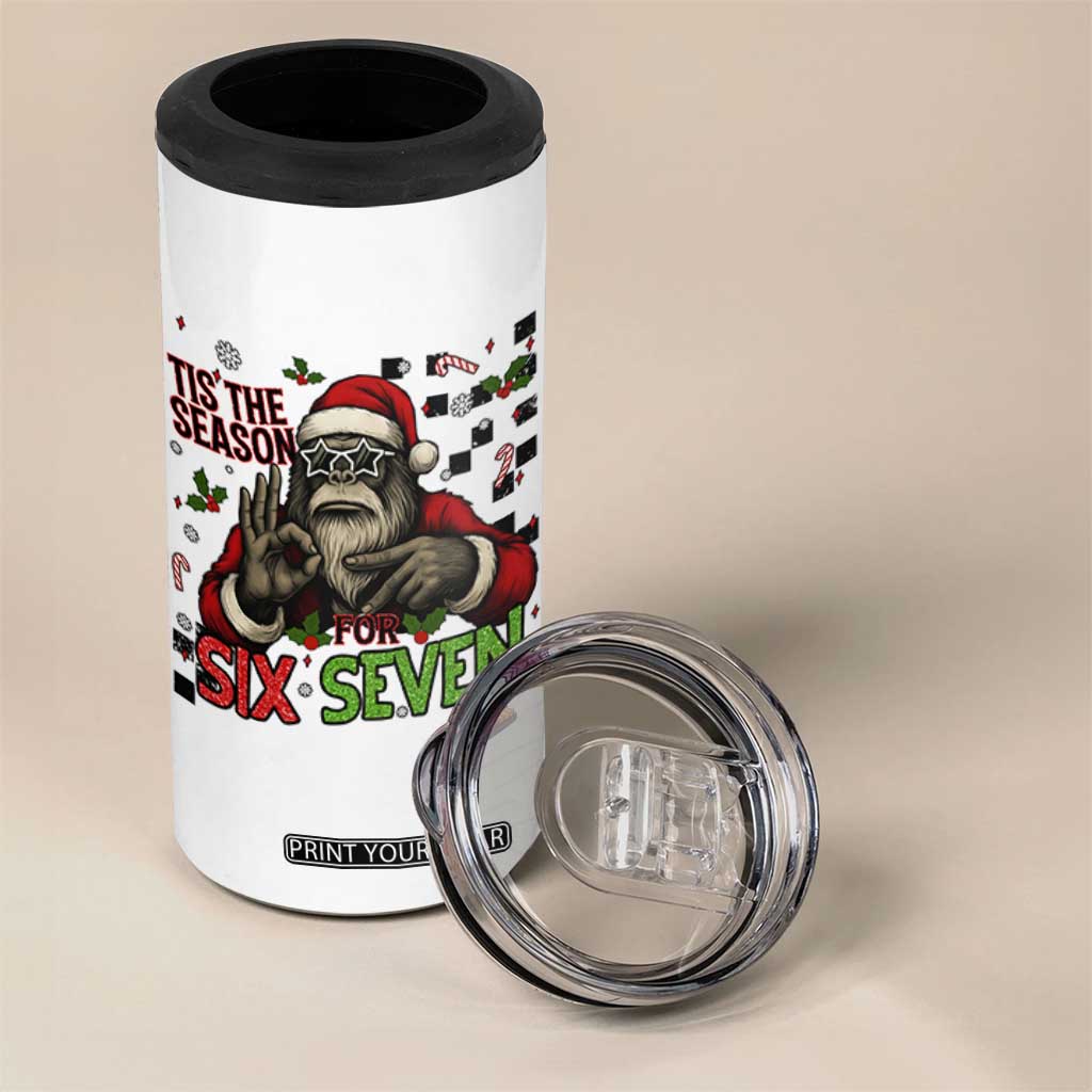 Funny Bigfoot Santa Tis The Season For Six Seven Meme 4 in 1 Can Cooler Tumbler Christmas Gift TS12 Print Your Wear