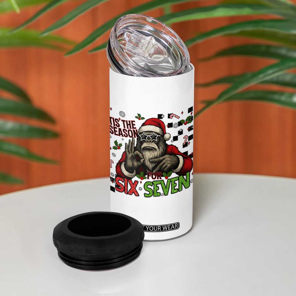 Funny Bigfoot Santa Tis The Season For Six Seven Meme 4 in 1 Can Cooler Tumbler Christmas Gift TS12 Print Your Wear