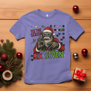 Funny Bigfoot Santa Tis The Season For Six Seven Meme T Shirt Christmas Gift TS12 Violet Print Your Wear