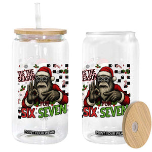 Funny Bigfoot Santa Tis The Season For Six Seven Meme Glass Can Christmas Gift TS12 Print Your Wear