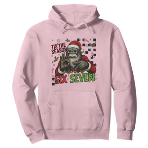 Funny Bigfoot Santa Tis The Season For Six Seven Meme Hoodie Christmas Gift TS12 Light Pink Print Your Wear