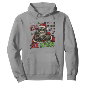 Funny Bigfoot Santa Tis The Season For Six Seven Meme Hoodie Christmas Gift TS12 Sport Gray Print Your Wear
