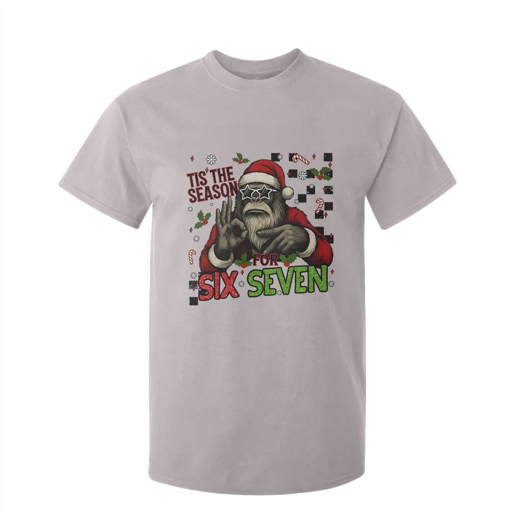 Funny Bigfoot Santa Tis The Season For Six Seven Meme T Shirt For Kid Christmas Gift TS12 Ice Gray Print Your Wear