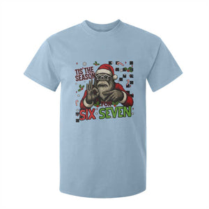 Funny Bigfoot Santa Tis The Season For Six Seven Meme T Shirt For Kid Christmas Gift TS12 Light Blue Print Your Wear