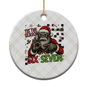 Funny Bigfoot Santa Tis The Season For Six Seven Meme Ceramic Ornament Christmas Gift TS12 1pc Christmas Plaid Print Your Wear