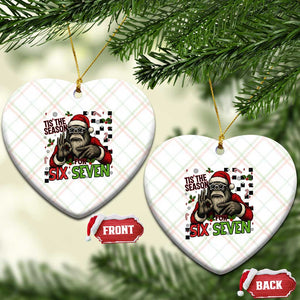 Funny Bigfoot Santa Tis The Season For Six Seven Meme Ceramic Ornament Christmas Gift TS12 Print Your Wear