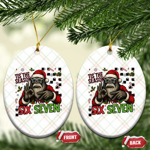 Funny Bigfoot Santa Tis The Season For Six Seven Meme Ceramic Ornament Christmas Gift TS12 Print Your Wear
