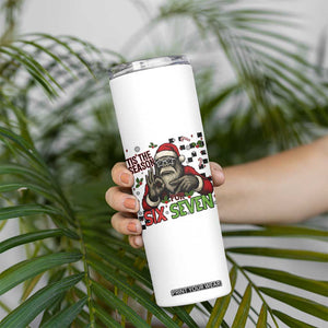 Funny Bigfoot Santa Tis The Season For Six Seven Meme Skinny Tumbler Christmas Gift TS12 Print Your Wear