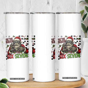 Funny Bigfoot Santa Tis The Season For Six Seven Meme Skinny Tumbler Christmas Gift TS12 Print Your Wear