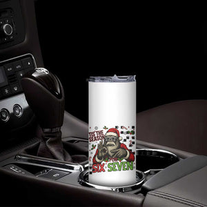 Funny Bigfoot Santa Tis The Season For Six Seven Meme Skinny Tumbler Christmas Gift TS12 Print Your Wear