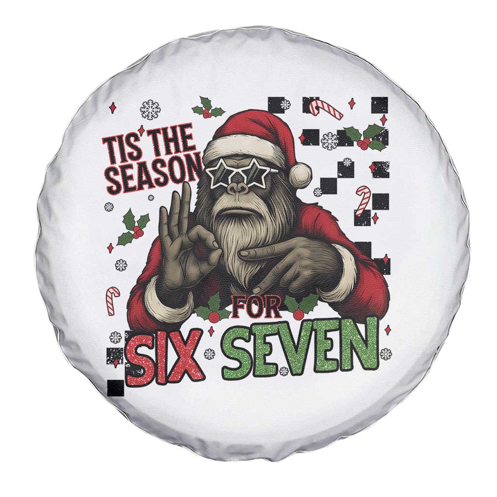 Funny Bigfoot Santa Tis The Season For Six Seven Meme Spare Tire Cover Christmas Gift TS12 Print Your Wear
