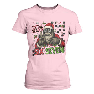 Funny Bigfoot Santa Tis The Season For Six Seven Meme T Shirt For Women Christmas Gift TS12 Light Pink Print Your Wear