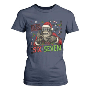 Funny Bigfoot Santa Tis The Season For Six Seven Meme T Shirt For Women Christmas Gift TS12 Navy Print Your Wear