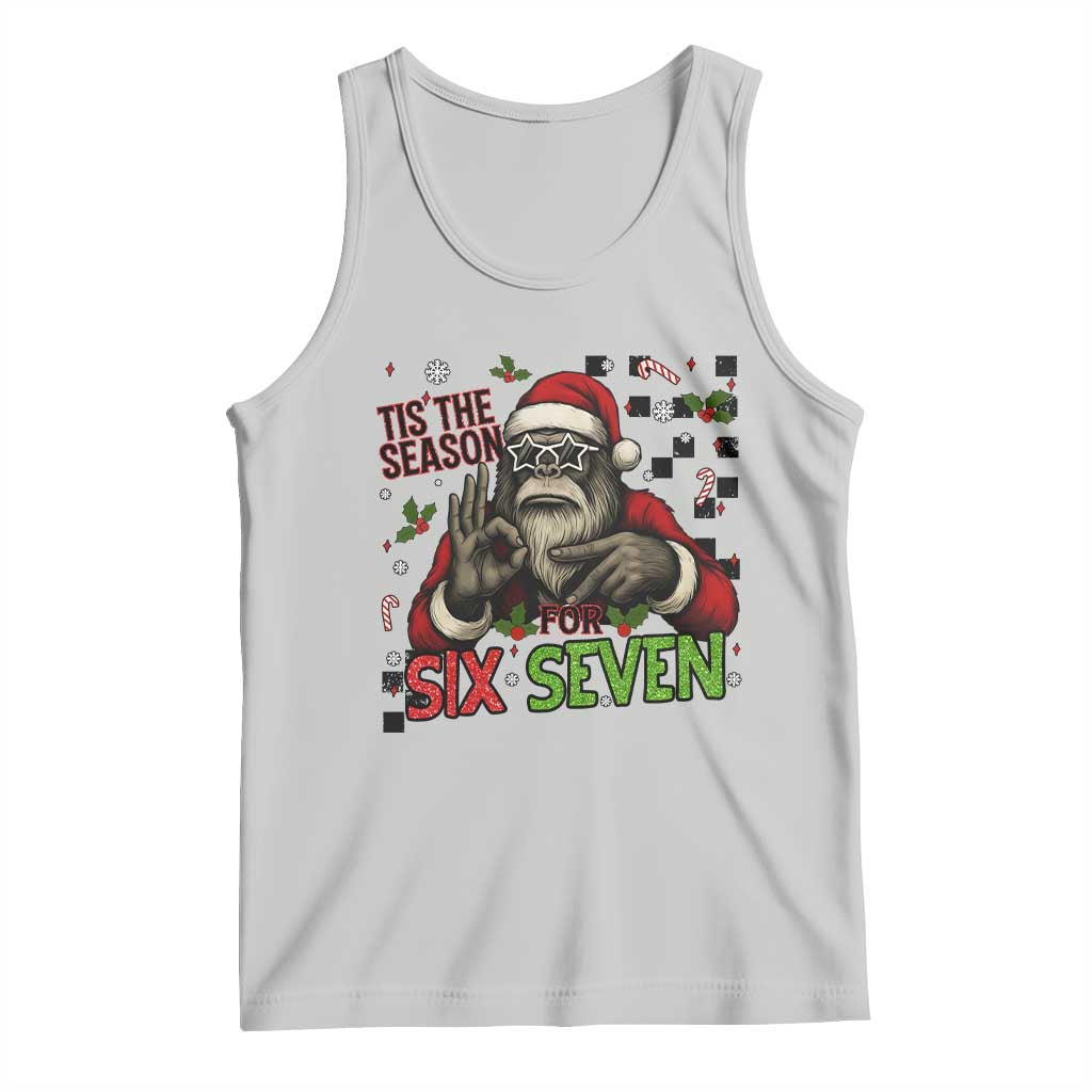 Funny Bigfoot Santa Tis The Season For Six Seven Meme Tank Top Christmas Gift TS12 Ash Print Your Wear