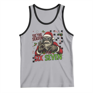Funny Bigfoot Santa Tis The Season For Six Seven Meme Tank Top Christmas Gift TS12 Athletic Heather Black Print Your Wear