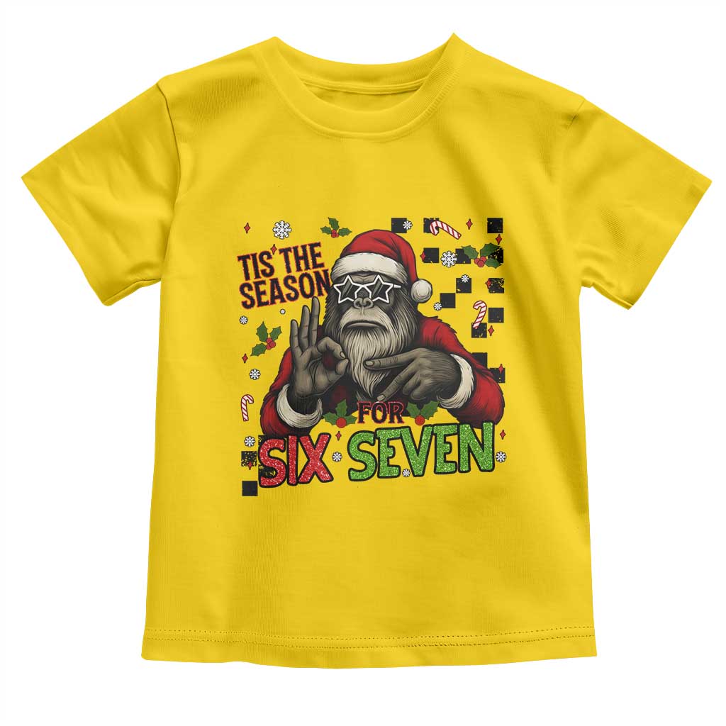 Funny Bigfoot Santa Tis The Season For Six Seven Meme Toddler T Shirt Christmas Gift TS12 Daisy Print Your Wear