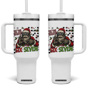 Funny Bigfoot Santa Tis The Season For Six Seven Meme Tumbler With Handle Christmas Gift TS12 One Size: 40 oz White Print Your Wear