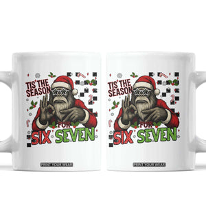Funny Bigfoot Santa Tis The Season For Six Seven Meme Coffee Mug Christmas Gift TS12 White Print Your Wear
