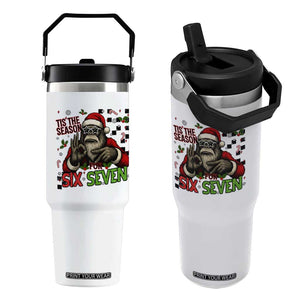 Funny Bigfoot Santa Tis The Season For Six Seven Meme Flip Straw Tumbler Christmas Gift TS12 One Size: 30 oz White Print Your Wear