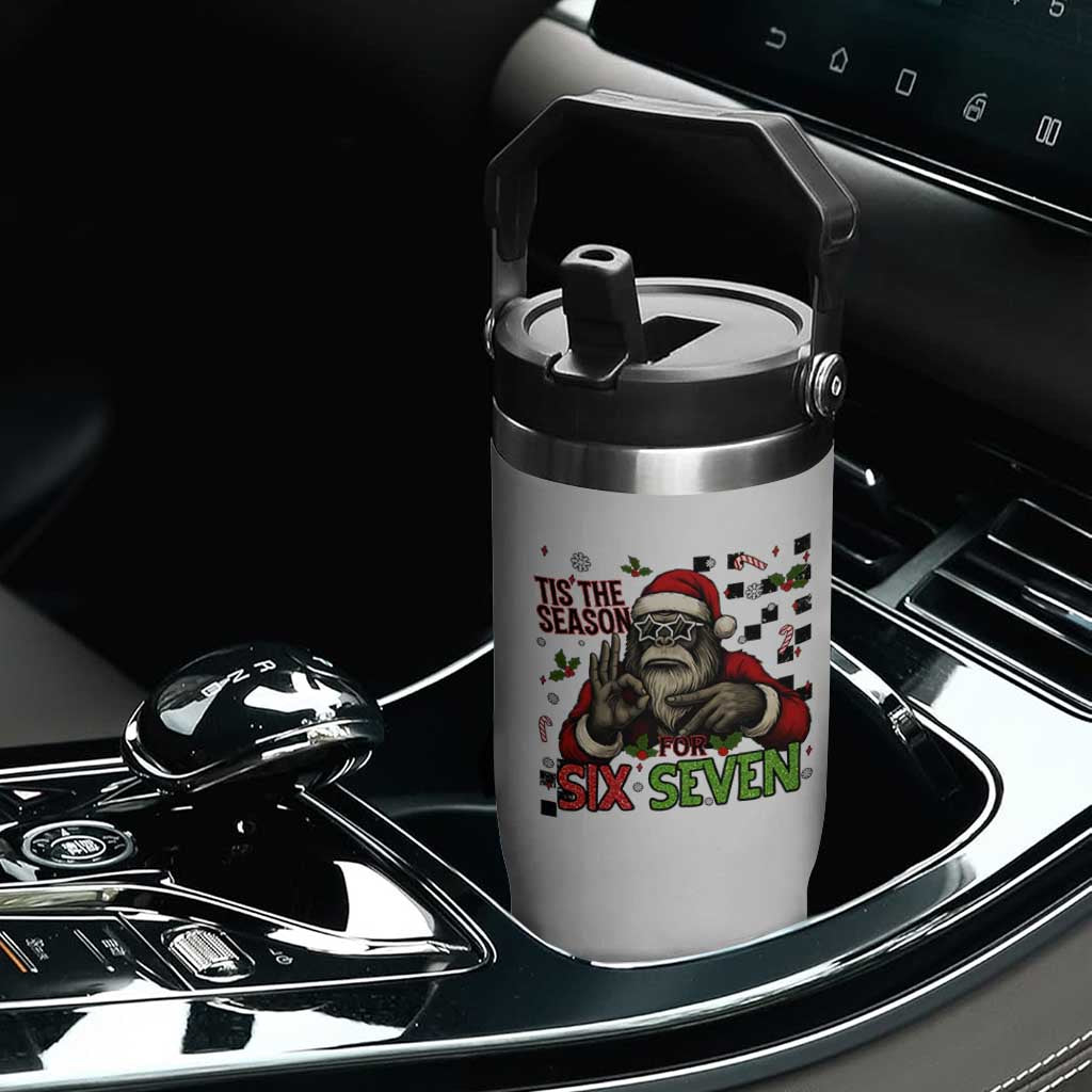 Funny Bigfoot Santa Tis The Season For Six Seven Meme Flip Straw Tumbler Christmas Gift TS12 Print Your Wear