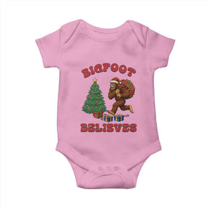 Funny Bigfoot Santa Believes Six Seven Meme Baby Onesie Trendy Gen Z Xmas Gift TS12 Light Pink Print Your Wear