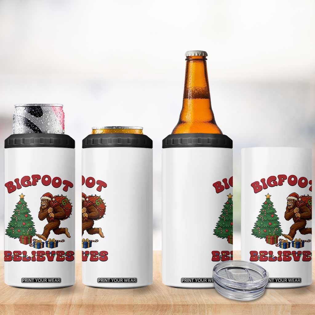 Funny Bigfoot Santa Believes Six Seven Meme 4 in 1 Can Cooler Tumbler Trendy Gen Z Xmas Gift TS12 Print Your Wear